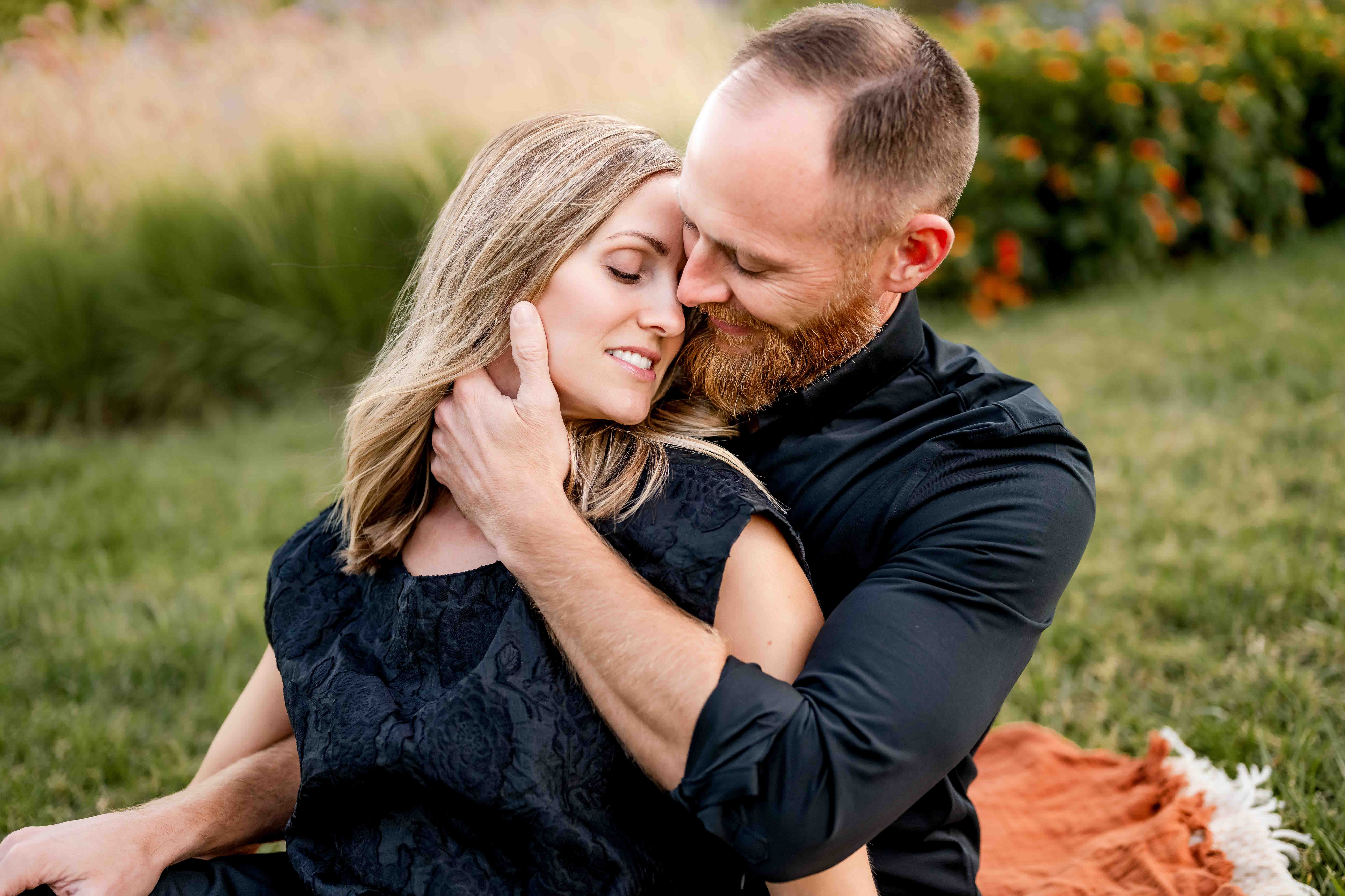 Natural couples portrait with laughter and connection in St. Louis